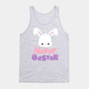 Happy Easter, Cute Bunny, White Bunny, Rabbit Tank Top